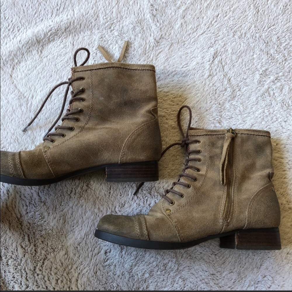 Aldo suede leather combat boots